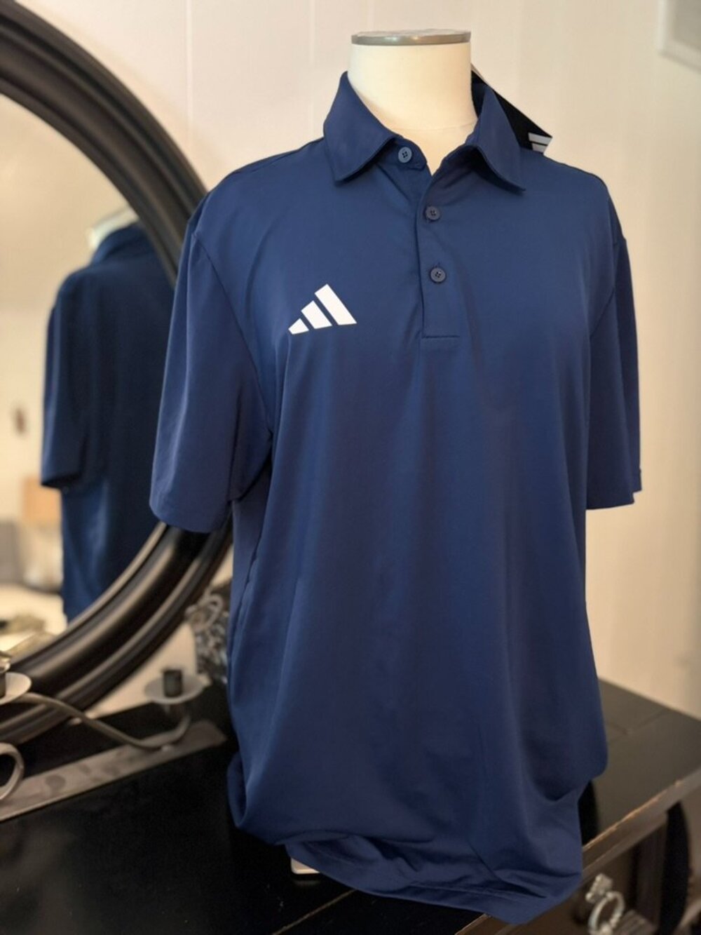 Adidas Ultimate365 Solid Golf Polo Shirt Navy White Women's Large NWT JM5226